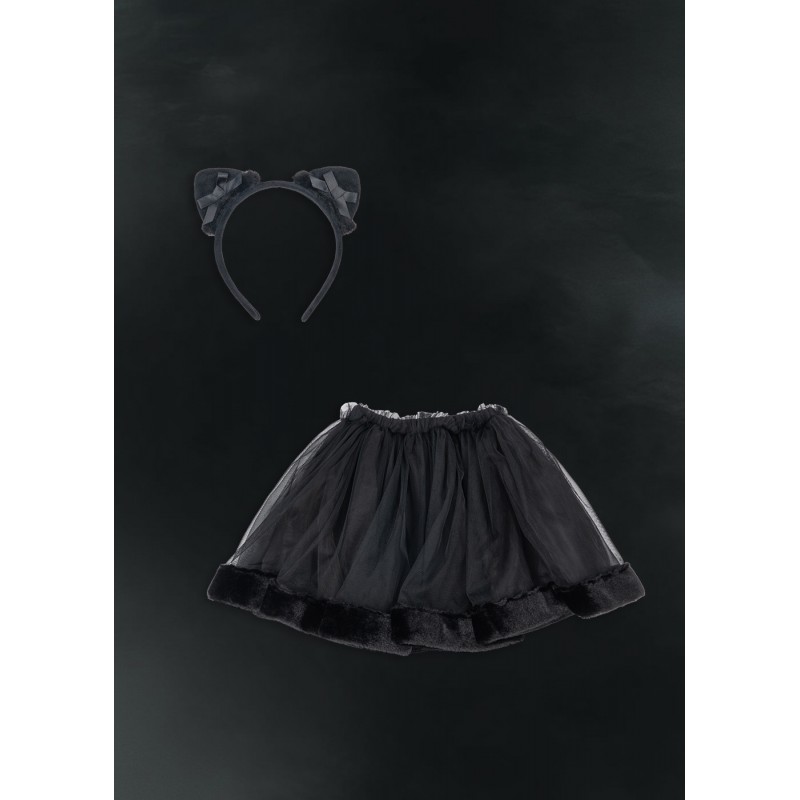 Halovīna kaķa kostīms ar svārkiem, BLACK
