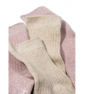 Zeķes, Glitter, 2 pāri, ROSE, OFF WHITE
