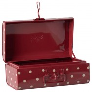 Metāla koferis, Storage suitcase, Small, red with dots