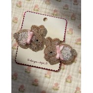 Pērļu matu sprādzes, BEADED BUNNY