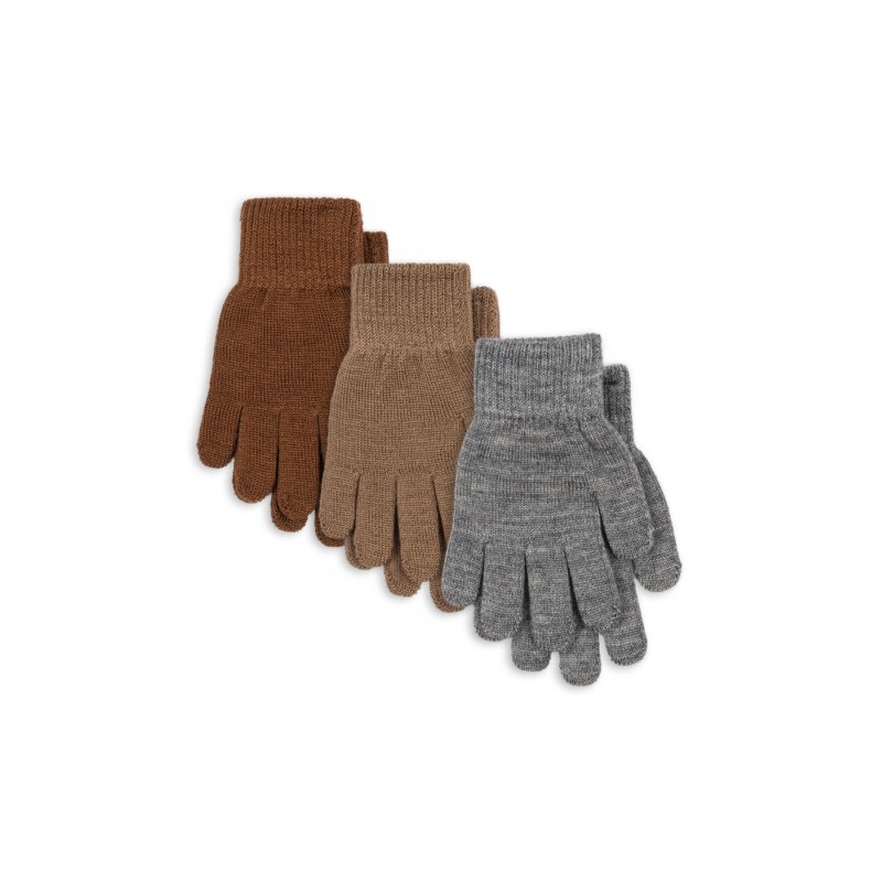 Cimdi, 3 PACK FILLA , grey melange, beige,brown