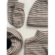 Merino vilnas cimdi, LOULI, stripe bluie 