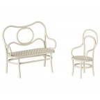 Kafejnīcas mēbeles, pelēm, off white