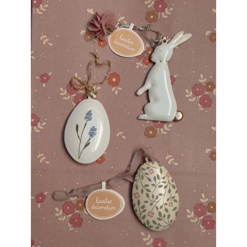 Metāla ornaments, Easter egg, blue 