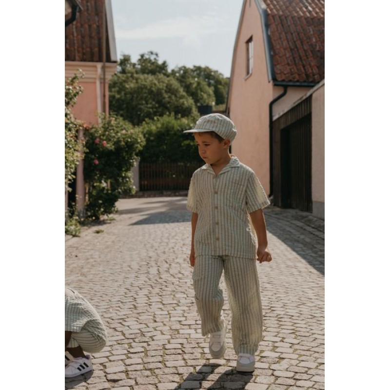 Krekls, Seersucker, STRIPE EMERALD