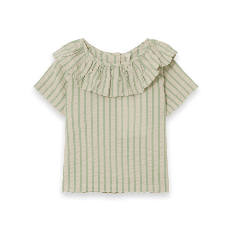 Blūze, Seersucker, STRIPE EMERALD