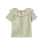 Blūze, Seersucker, STRIPE EMERALD