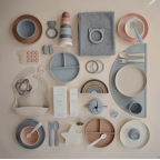 Silikona šķīvis ar piesūcekni, Classic, BLUSH