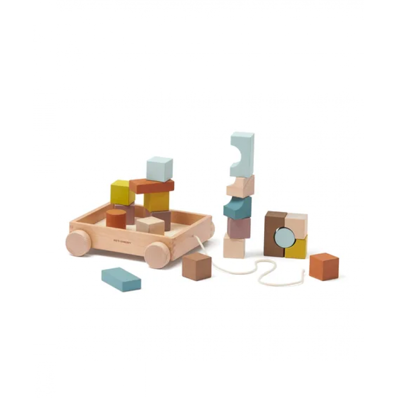 Koka vagoniņš ar klučiem, multi, NEO