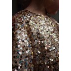 Kleita, LILA SEQUINS BOW DRESS, gold glitter