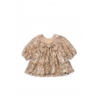 Kleita, LILA SEQUINS BOW DRESS, gold glitter