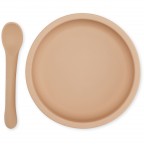 Silikona bļodiņa ar karoti, ROSE SAND